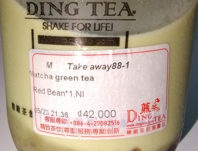 giấy in tem trà sữa Ding Tea